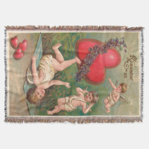 Couverture Carte postale vintage Cupid Cherub Red Hearts Vale