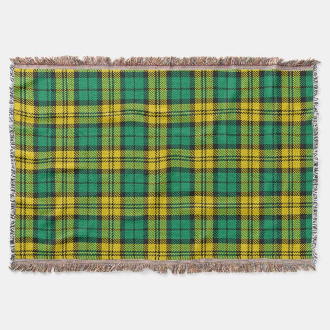 Couverture Carte Tartan Campbell Blackwatch jaune vert (Devant)