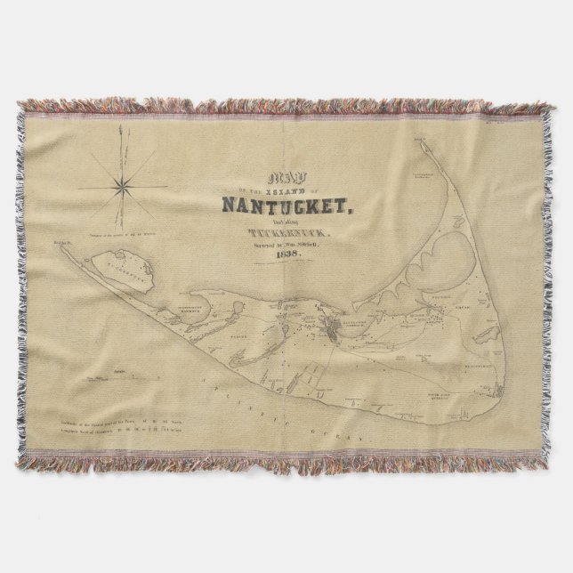Couverture Carte vintage de Nantucket (1838) (Devant)