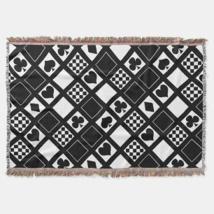 Couverture Casino jouer aux cartes costume coeur croix clubs