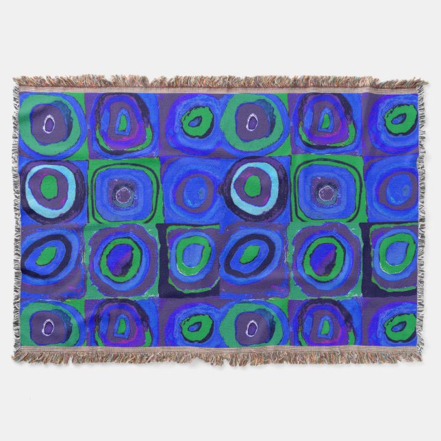 Couverture Cercle Carré Kandinsky Farbstudie Blue Quadrate (Devant)