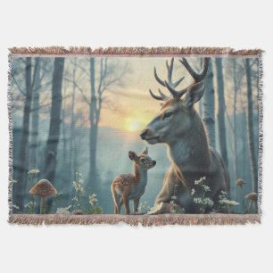 Couverture Cerf et faon au coucher du soleil