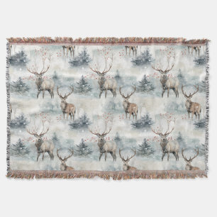 Couverture Cerfs de la forêt aquarelle d'hiver (4)