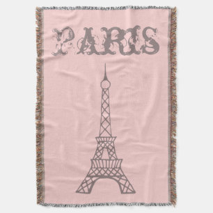Couverture Chambre Tour Eiffel Pink Paris Jeter Blanche Cadea