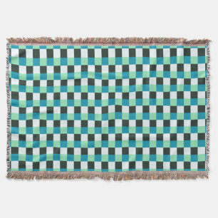 Couverture Charbon Blanc Turquoise Vert bleu Aqua Turquoise P