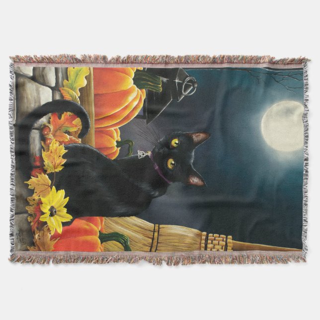Couverture Chat noir automnal ensorcelant sous la lune (Devant)