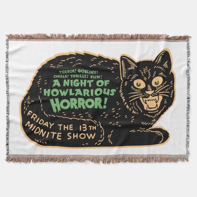 Couverture Chat noir vintage Halloween (Devant)