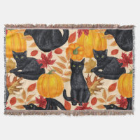 Chats noirs et citrouilles
