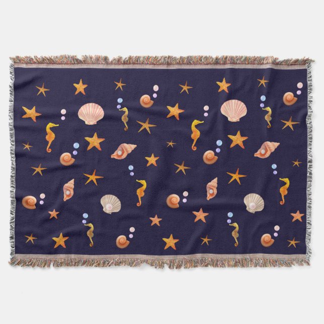Couverture Chevaux de mer, étoiles de mer & coquilles sur ble (Devant)