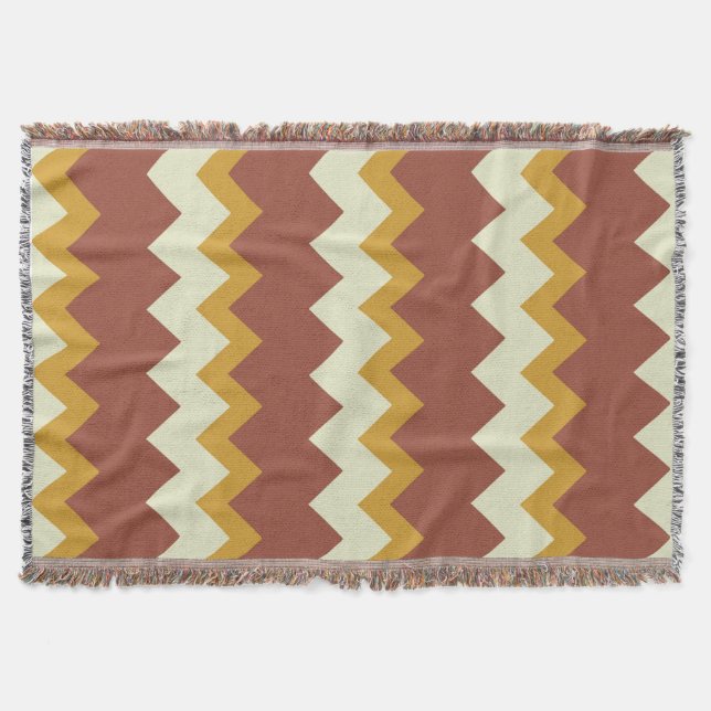 Couverture Chevron zigzag design or vert (Devant)