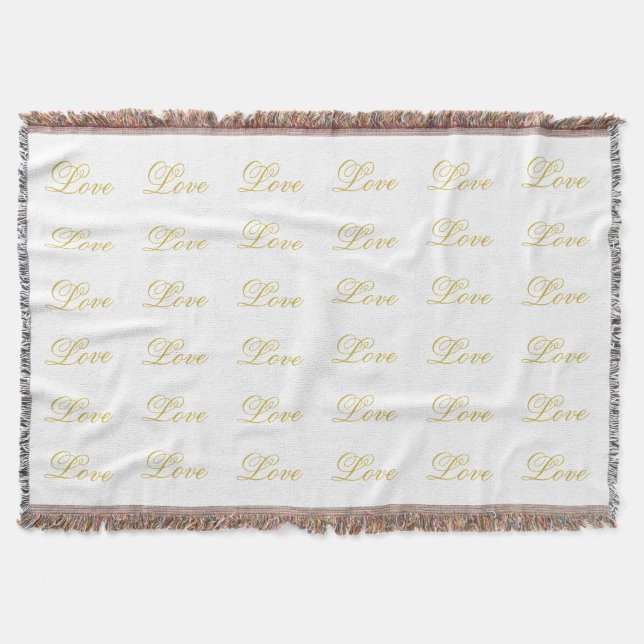 Couverture Chic Gold Script White Love Mariage Calligraphie (Devant)