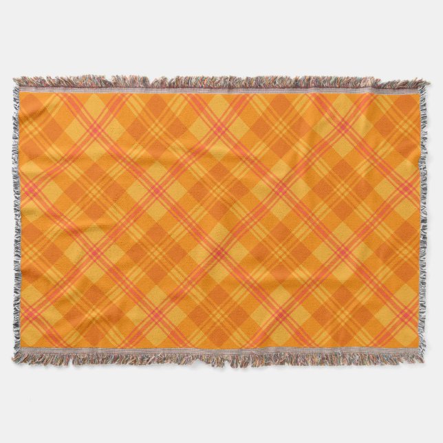 Couverture Chic Marigold Medley Orange Plaid Lance Blanket (Devant)