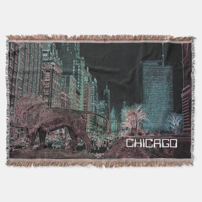 COUVERTURE CHICAGO MICHIGAN AVENUE @ ART MUSEUM 1967 NEON (Devant)