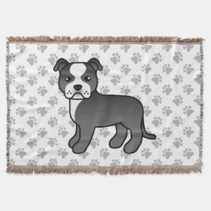Couverture Chien Staffordshire Bull Terrier noir et blanc
