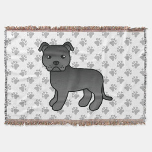 Couverture Chien Terrier Bull Staffordshire Anglais Noir