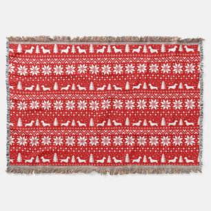 Couverture Chiens à poils durs Dachshund Fun Motif de Noël