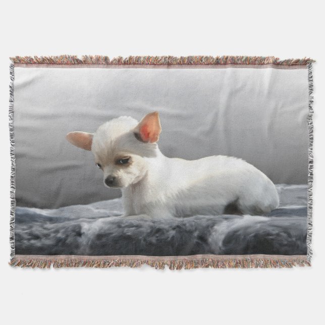 Couverture Chihuahua Chien assis Chien Portrait Peinture d'ar (Devant)