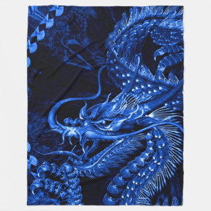 Couverture chinoise bleue d'ouatine d'art de