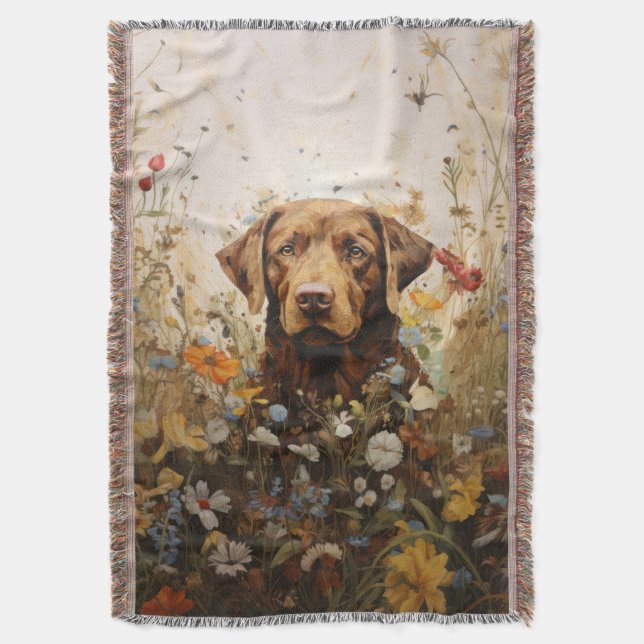 Couverture Chocolat Labrador et Fleurs sauvages lanceur couve (devant Vertical)