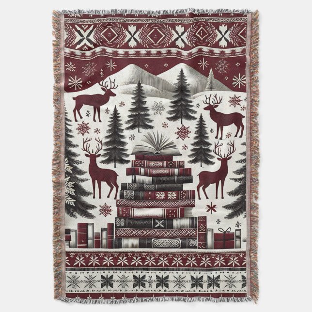 Couverture Christmas Throw Blanket, Nordic Holiday Book Throw (devant Vertical)