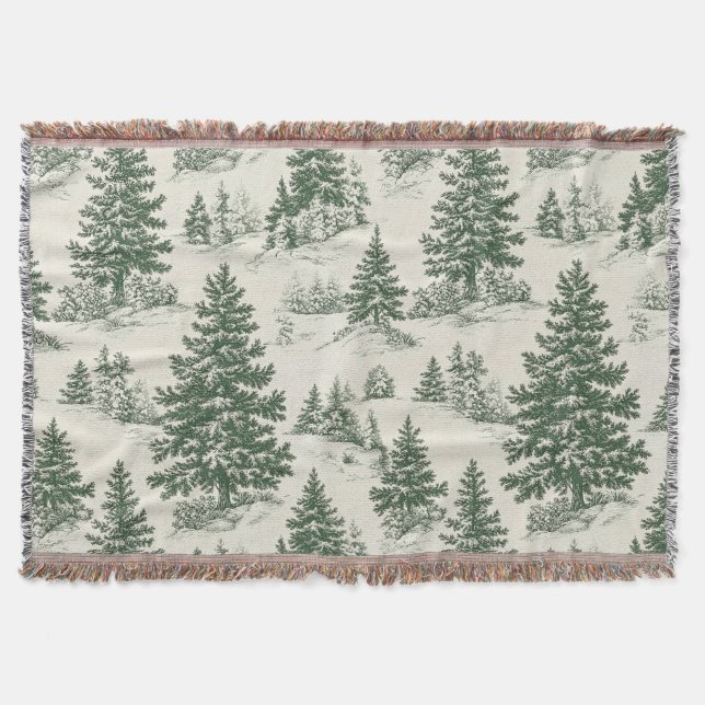 Couverture Christmas Tree  Toile  De Jouy Green Tablecloth (Devant)