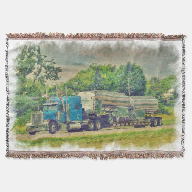 Couverture Citerne Bleue Camion Autoroute Conduite Art Design (Devant)