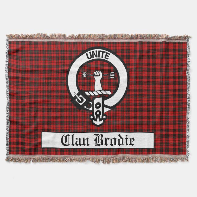 Couverture Clan Brodie Crest Badge & Tartan (Devant)