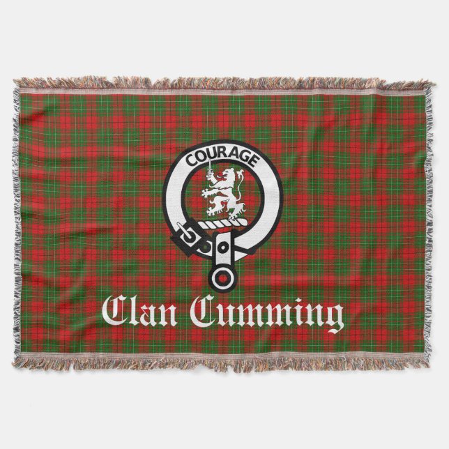 Couverture Clan Cumming Crest Badge et Tartan (Devant)