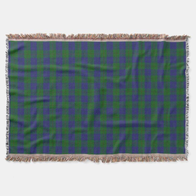 Couverture Clan écossais Barclay Chasse Green Blue Tartan (Devant)