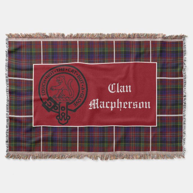 Couverture Clan Macpherson Crest Badge & Tartan Throw (Devant)