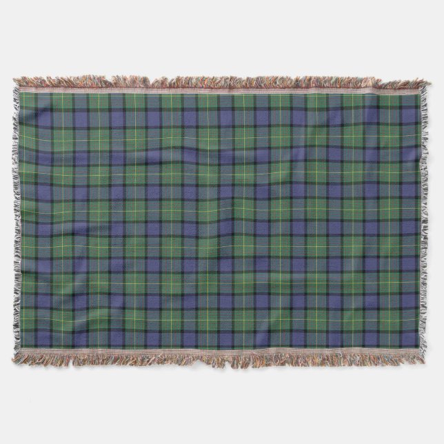 Couverture Clan Muir Tartan bleu et vert plaid (Devant)