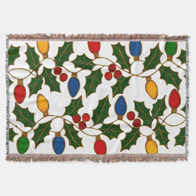 Couverture Cloisonne Art Christmas Lights and Holly (Devant)