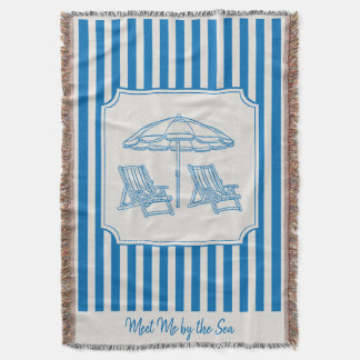 Couverture Coastal Beach Vibes Blue Stripes