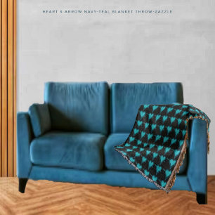 Couverture Coeur et flèches Turquoise de la Marine