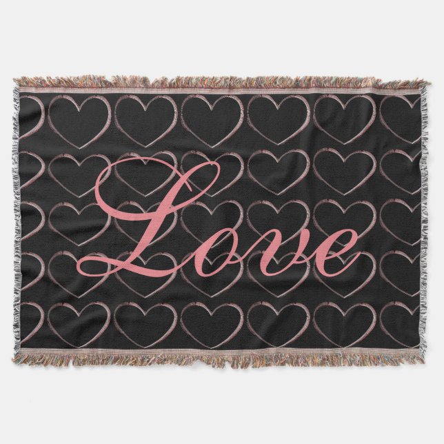 Couverture Coeur tendance Grey Calligraphie Amour Mariage (Devant)