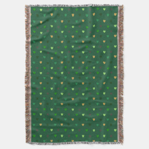 Couverture Coeurs de Polka sur vert de forêt