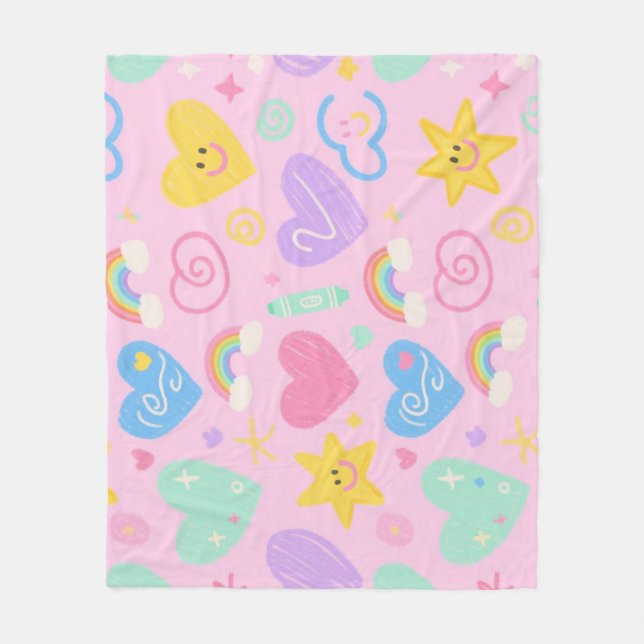 Couverture Coeurs & Doodles - Doux Cuteness Pastel (Devant)