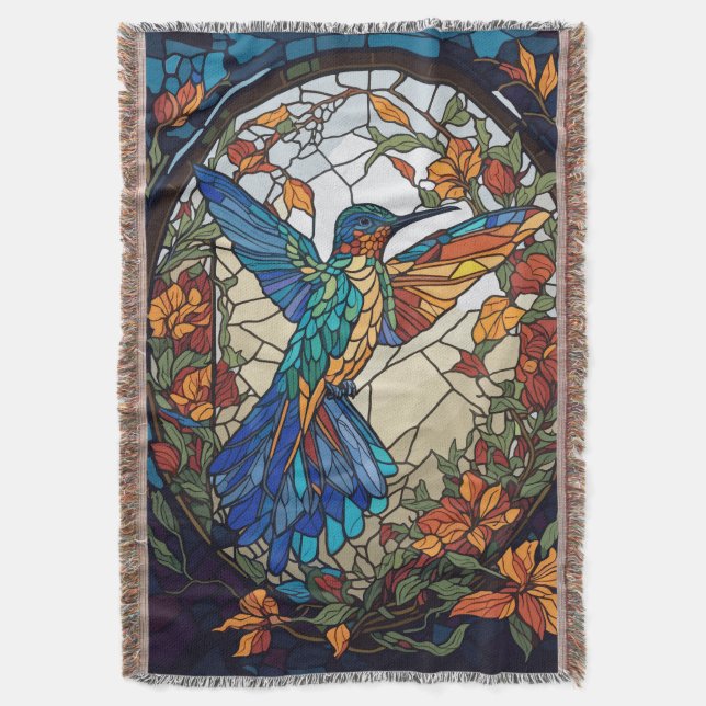 Couverture Colibri artistique en verre coloré (devant Vertical)