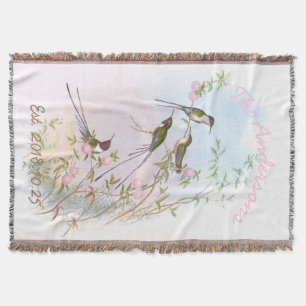 Couverture Colibris vintages Floral Custom Wedding Cadeau