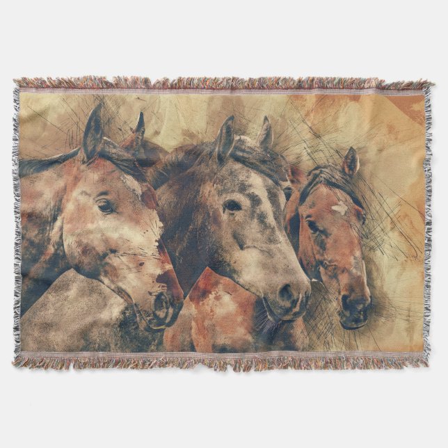Couverture Collage Chevaux Peints (Devant)