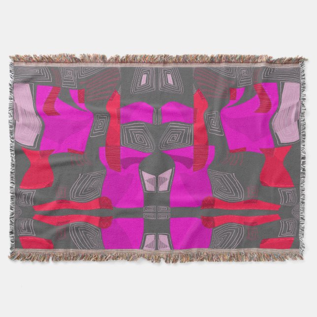 Couverture Collage égyptien psychédélique : Fuchsia Red Grey (Devant)