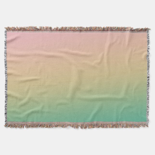 Couverture Coloré Ombre Gradient Turquoise Peach rose (Devant)