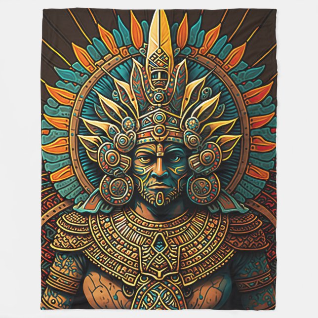 Couverture colorée de guerrier aztèque (Devant)