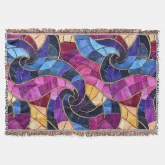Couverture Conception de vitrail bleu violet