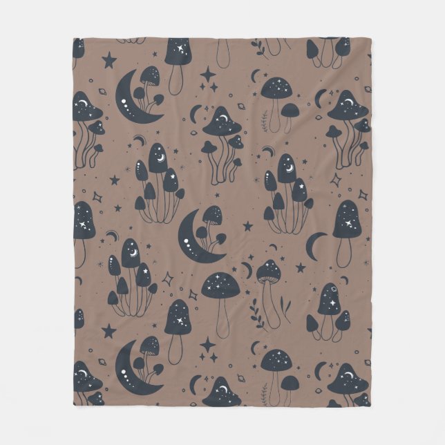 Couverture confortable pour champignons et lune (Devant)