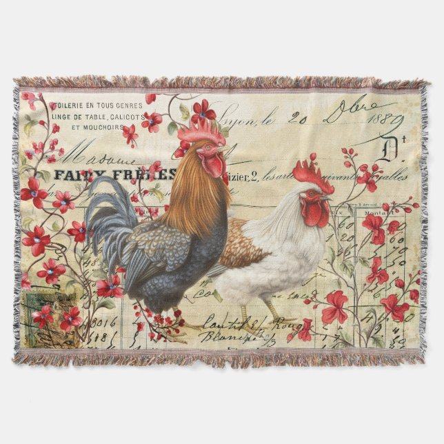 Couverture Coq vintage et Hen Ephemera (Devant)