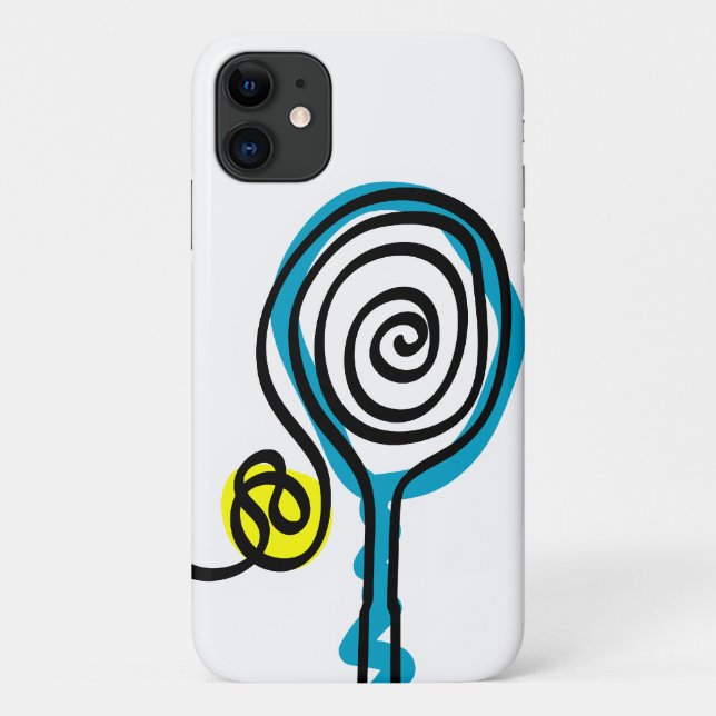 Couverture coque iphone blanche avec design tennis (Dos)
