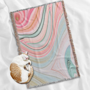 Couverture corail rose vif menthe vert arc-en-ciel tourbillon