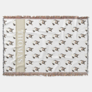 Couverture Corgi personnalisé (Tricolor à tête noire)