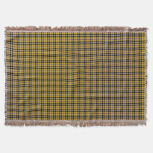 Couverture Cornouailles National Tartan Jaune et Noir Plaid